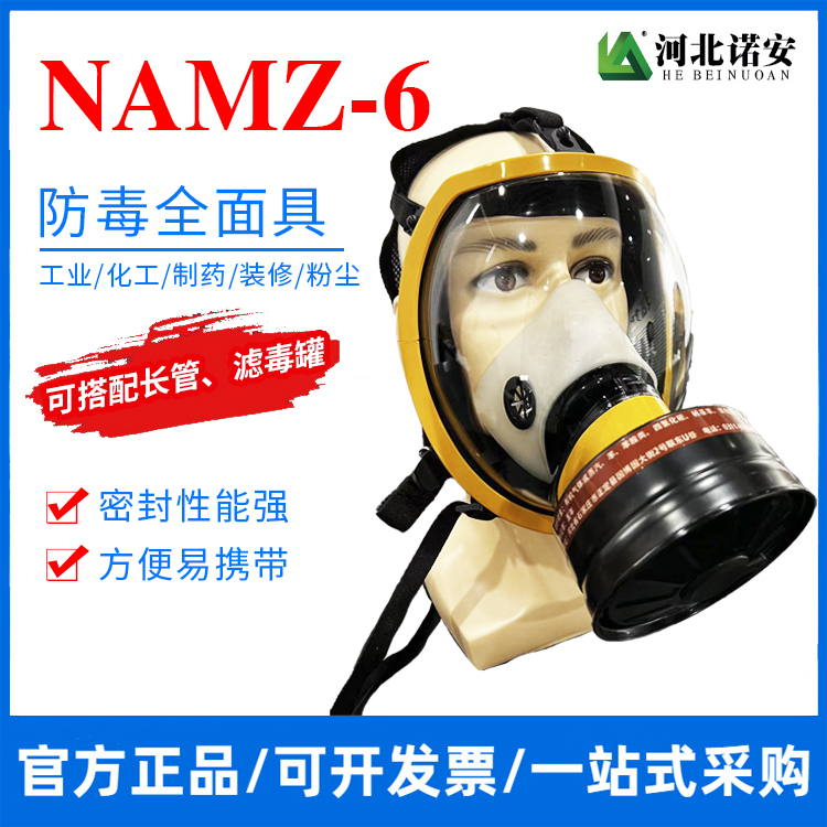 文昌NAMZ-6防毒全面罩 防毒面具 可配长管或滤毒罐